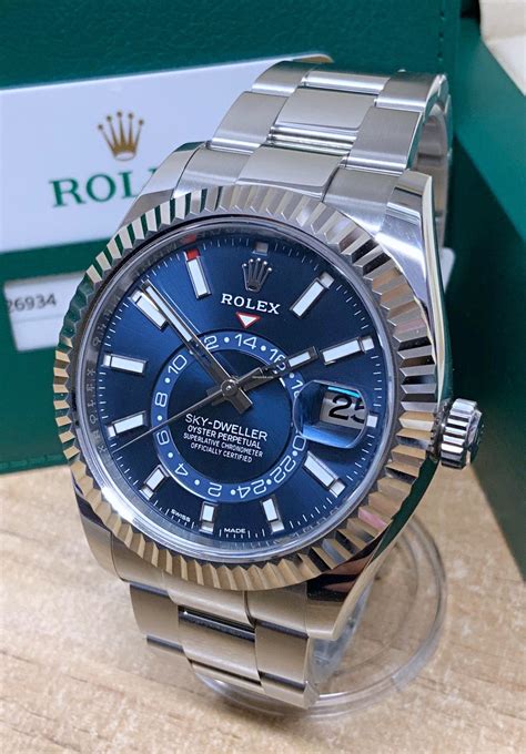 rolex watch sky dweller blue|Rolex Sky-Dweller price used.